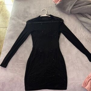 Sparkly Black Long Sleeve Dress